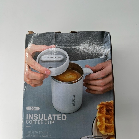 Insulated coffee cup purple. Comes with straw and lid new 450 ml office cup - Picture 15 of 15